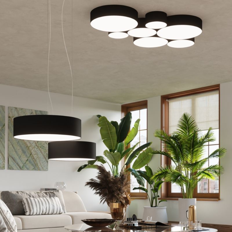 Plafon sufitowy nowoczesny Sollux Lighting Arena czarny  4 x E27 x 15W IP20 wym: 11 x 55 x 55 cm - 1 szt.