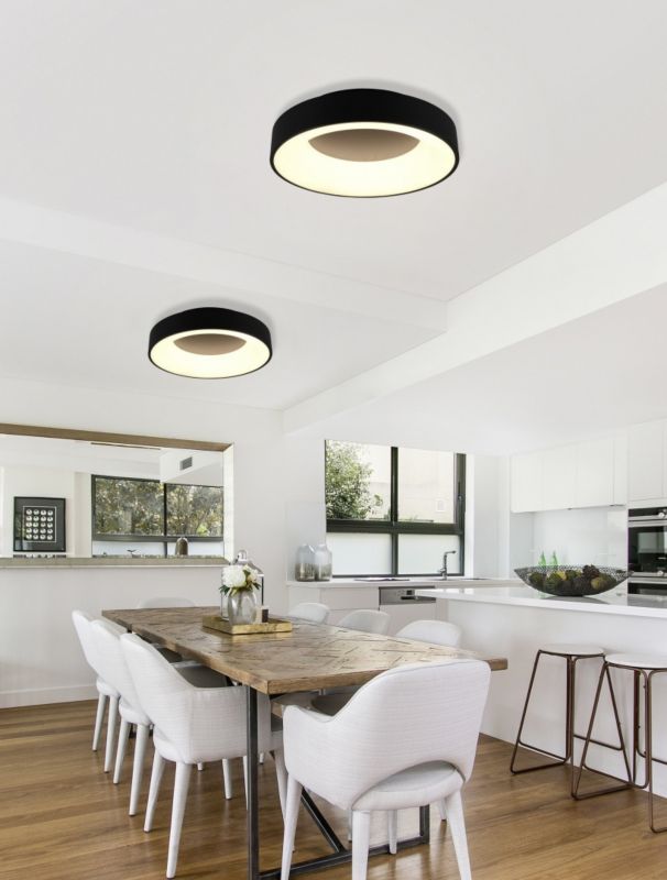 Plafon sufitowy nowoczesny Trio Girona czarno-biały LED 27W 3000K 3100 lm  IP20 wym: 11 x 45 x 45 cm metal - 1 szt.