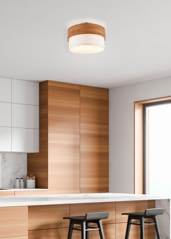 Plafon sufitowy nowoczesny Trio Seasons jasne drewno-biały  2 x E14 x 40W IP20 wym: 22 x 30 x 30 cm - 1 szt.