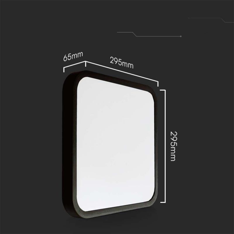 Plafon sufitowy nowoczesny V-TAC  czarno-biały LED 24W 4000K 2500lm kwadratowy IP44 wym: 6,5 x 29,5 x 29,5 cm - 1 szt.