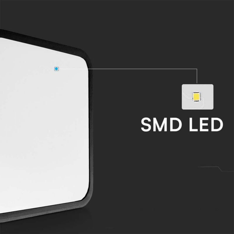 Plafon sufitowy nowoczesny V-TAC  czarno-biały LED 24W 4000K 2500lm kwadratowy IP44 wym: 6,5 x 29,5 x 29,5 cm - 1 szt.