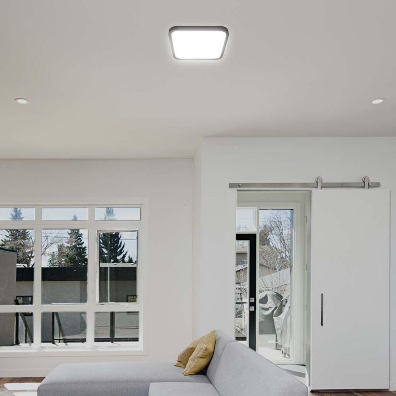 Plafon sufitowy nowoczesny V-TAC  czarno-biały LED 24W 4000K 2500lm kwadratowy IP44 wym: 6,5 x 29,5 x 29,5 cm - 1 szt.