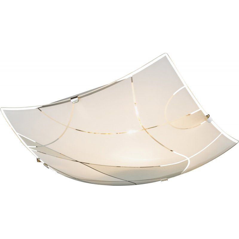 Plafon sufitowy PARANJA 40403-1 Globo biało-srebrny, szkło satynowe, 1xE27 60W, 1 szt.