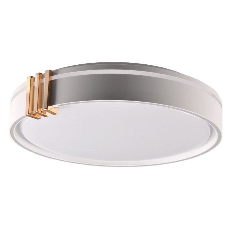 Plafon sufitowy Polux Arletta szaro-złoty-biały LED 48W 3000K-6000K 5200lm  IP44 wym: 8,5 x 38 x 38 cm aluminium - 1 szt.