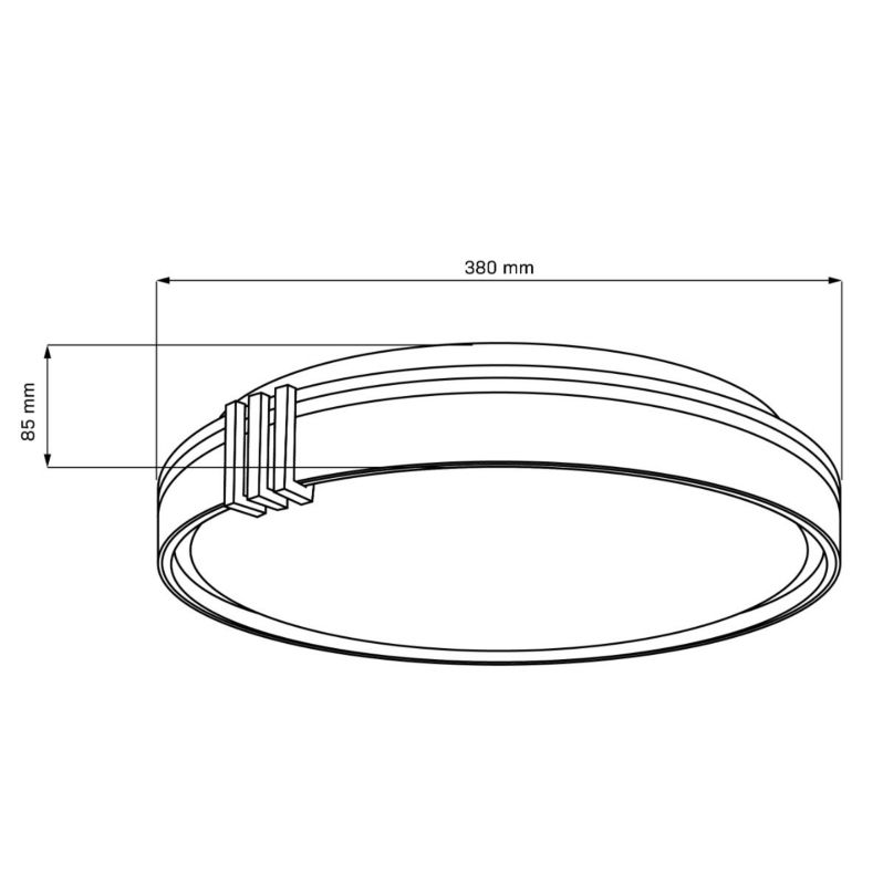 Plafon sufitowy Polux Arletta szaro-złoty-biały LED 48W 3000K-6000K 5200lm  IP44 wym: 8,5 x 38 x 38 cm aluminium - 1 szt.