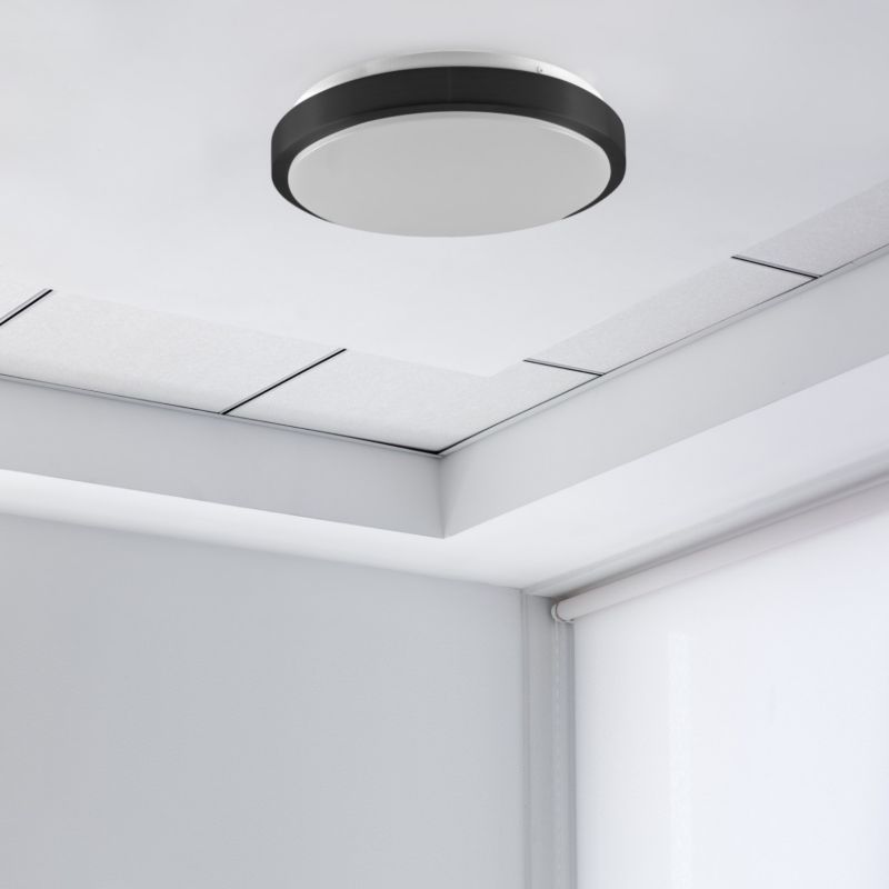 Plafon sufitowy Polux Benedykt czarno-biały  2 x E27 x 20W IP20 wym: 8,5 x 33 x 33 cm - 1 szt.