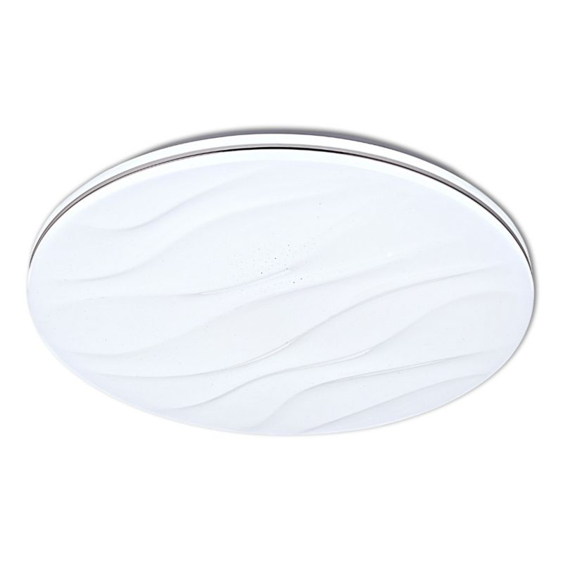 Plafon sufitowy Polux Desert  biały chromowany LED 48W 3000K-6500K 5200lm  IP20 wym: 6,5 x 38 x 38 cm tworzywo sztuczne - 1 szt.