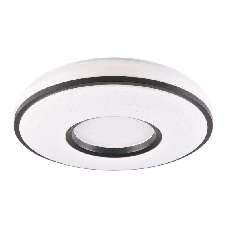 Plafon sufitowy Polux Detroit  biało-czarny LED 18W 4000K 1850lm  IP44 wym: 8,5 x 33 x 33 cm tworzywo sztuczne - 1 szt.