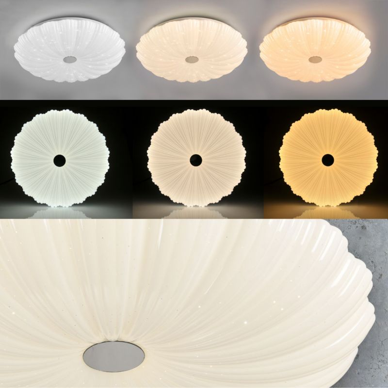 Plafon sufitowy Polux Flower biały LED 72W 3000K-6500K 8000lm  IP20 wym: 9,5 x 48 x 48 cm tworzywo sztuczne - 1 szt.