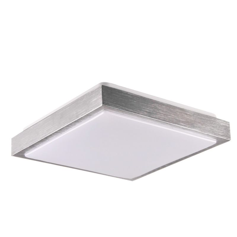 Plafon sufitowy Polux  srebrny szczotkowany-biały  2 x E27 x 20W IP20 wym: 8,5 x 29,5 x 29,5 cm - 1 szt.