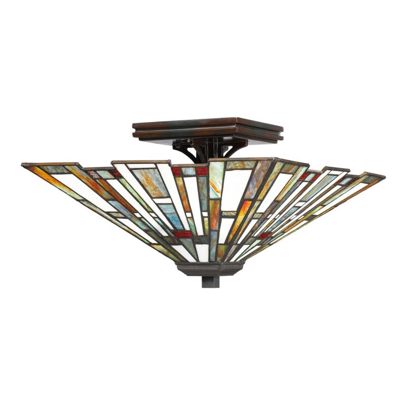 Plafon sufitowy Quoizel Maybeck multikolor  2 x E27 x 60W IP20 wym: 19,6 x 36,7 x 36,7 cm - 1 szt.