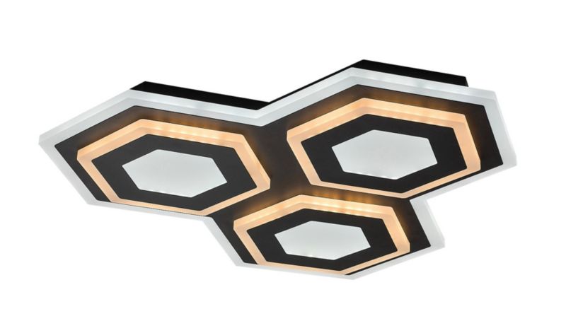 Plafon sufitowy Rabalux Bitsi czarno-biały LED 72W 3000K-6000K 3200lm  IP20 wym: 4,5 x 43 x 43 cm metal - 1 szt.