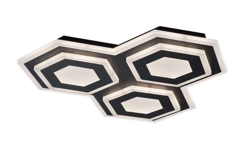 Plafon sufitowy Rabalux Bitsi czarno-biały LED 72W 3000K-6000K 3200lm  IP20 wym: 4,5 x 43 x 43 cm metal - 1 szt.