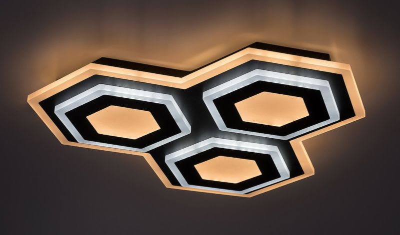 Plafon sufitowy Rabalux Bitsi czarno-biały LED 72W 3000K-6000K 3200lm  IP20 wym: 4,5 x 43 x 43 cm metal - 1 szt.