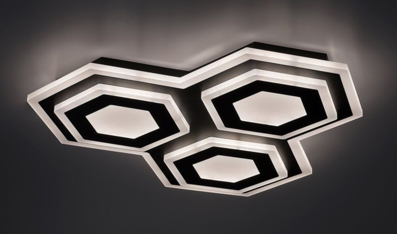 Plafon sufitowy Rabalux Bitsi czarno-biały LED 72W 3000K-6000K 3200lm  IP20 wym: 4,5 x 43 x 43 cm metal - 1 szt.