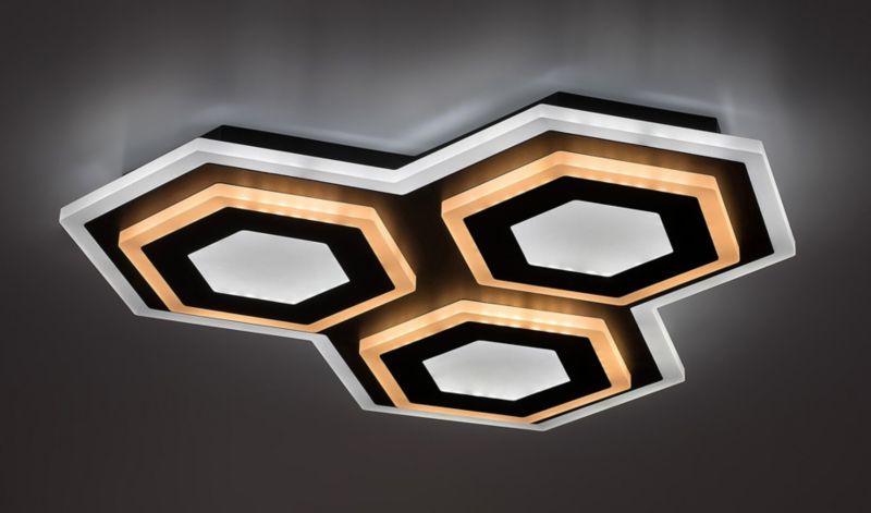 Plafon sufitowy Rabalux Bitsi czarno-biały LED 72W 3000K-6000K 3200lm  IP20 wym: 4,5 x 43 x 43 cm metal - 1 szt.