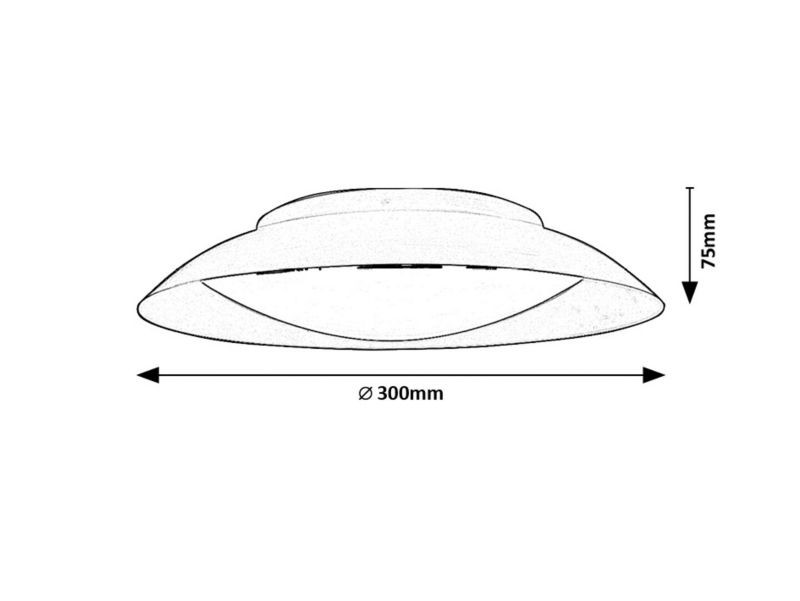 Plafon sufitowy Rabalux Hafsa czarno-złoty-biały LED 20W 3000K 1080lm  IP20 wym: 7,5 x 30 x 30 cm metal - 1 szt.