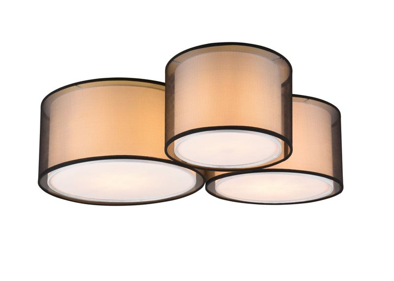 Plafon sufitowy Trio Burton czarno-biały  3 x E27 x 40W IP20 wym: 21,5 x 65 x 55 cm - 1 szt.