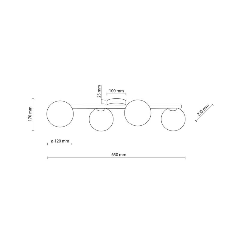 Plafon TK-Lighting Estera drewnno Orzech Lampa Sufitowa 4 - 1 szt.