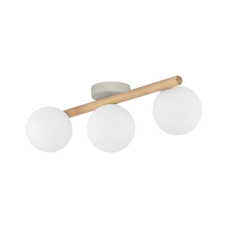 Plafon TK-Lighting Estera drewno Lampa Sufitowa 3x kulki mleczne - 1 szt.