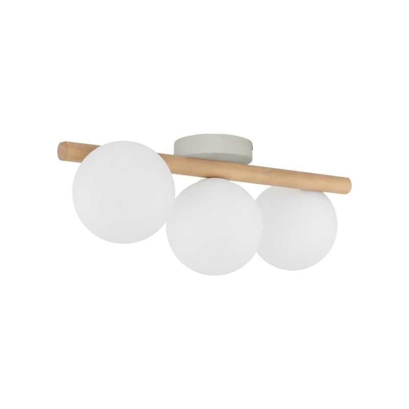 Plafon TK-Lighting Estera drewno Lampa Sufitowa 3x kulki mleczne - 1 szt.