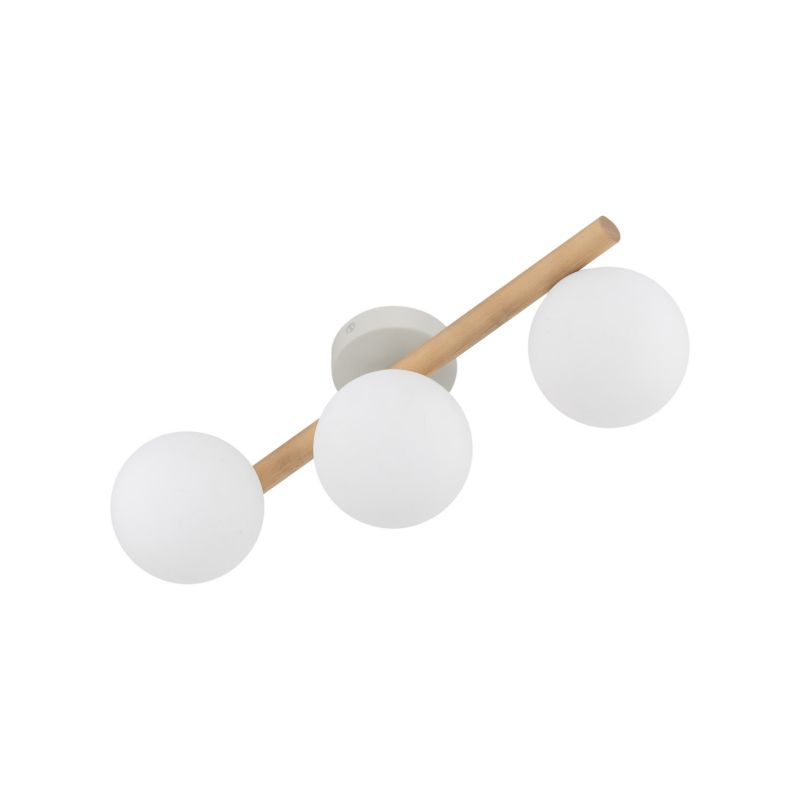 Plafon TK-Lighting Estera drewno Lampa Sufitowa 3x kulki mleczne - 1 szt.
