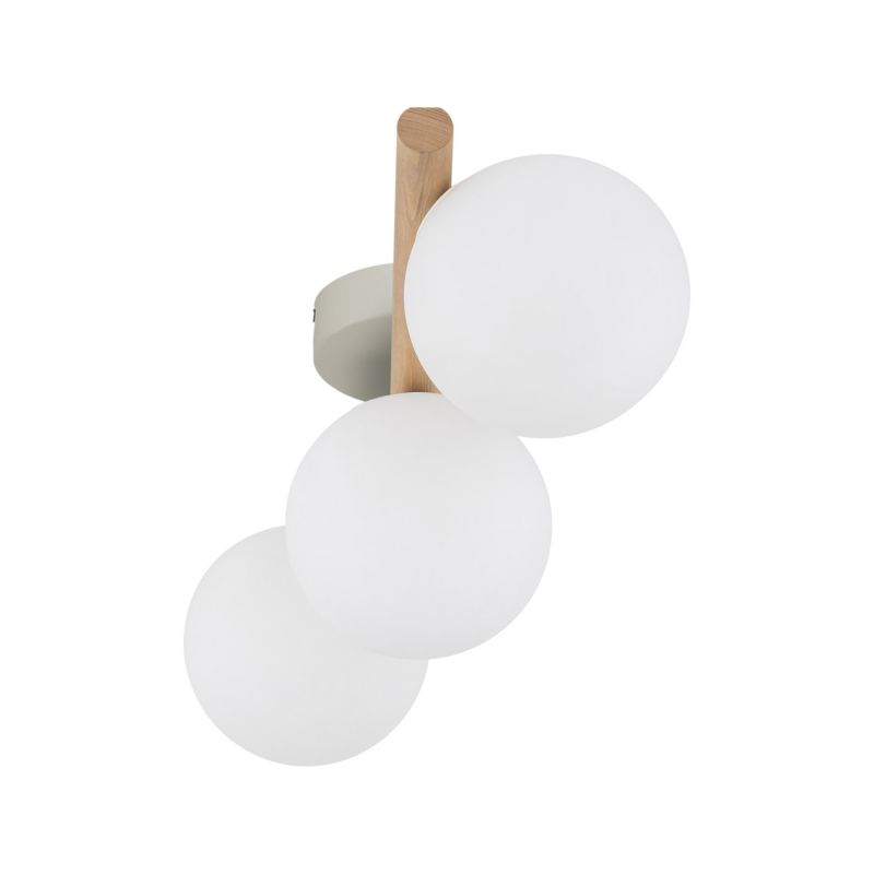 Plafon TK-Lighting Estera drewno Lampa Sufitowa 3x kulki mleczne - 1 szt.