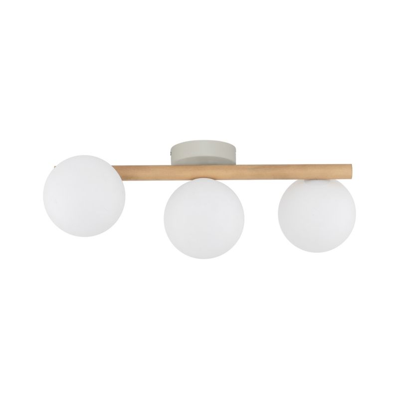 Plafon TK-Lighting Estera drewno Lampa Sufitowa 3x kulki mleczne - 1 szt.