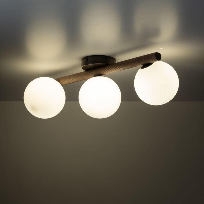 Plafon TK-Lighting Estera drewno Orzech Lampa Sufitowa 3 - 1 szt.