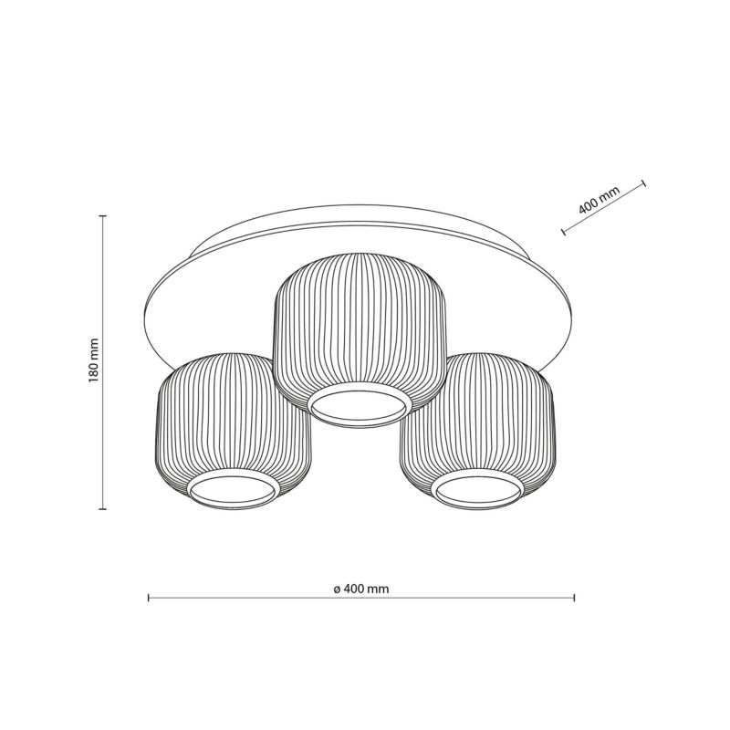 Plafon TK-Lighting Salvia Brown Lampa Sufitowa 3Xe14 -1szt.