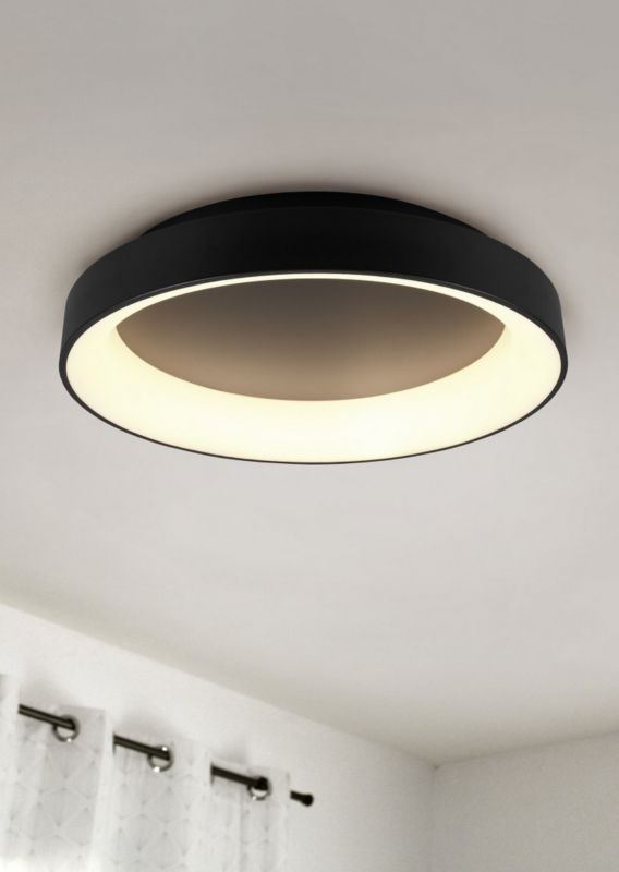 Plafon Trio AVELON czarny okrągły 60cm LED 48W 2700-6000K 5600lm IP20 - 1 szt.