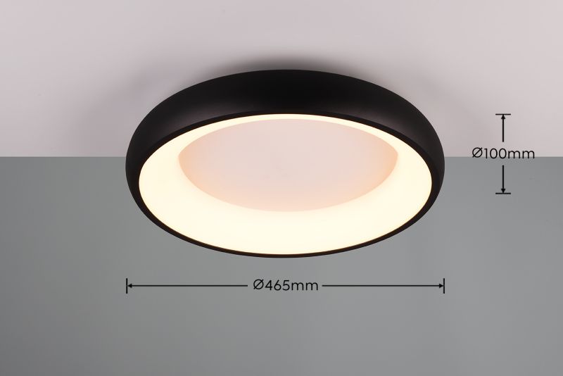 Plafon Trio CARDONA czarno-biały okrągły 46cm LED 29W 2300/3000/4000K 3300lm IP20 - 1 szt.