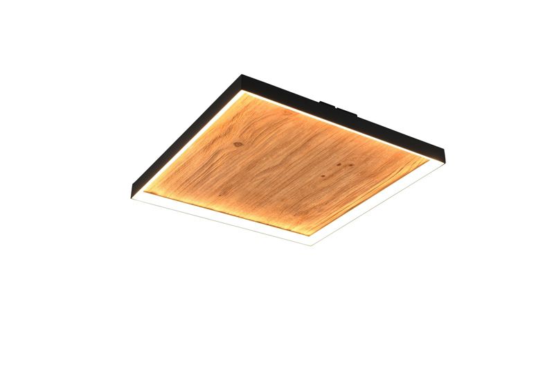 Plafon Trio KALEA jasne drewno-czarny kwadratowy 45cm LED 41W 3000K 4800lm IP20 - 1 szt.