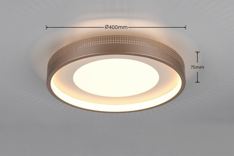 Plafon Trio SOLEA kawowo-biały okrągły 40cm LED 36W 3000K 4700lm IP20 - 1 szt.