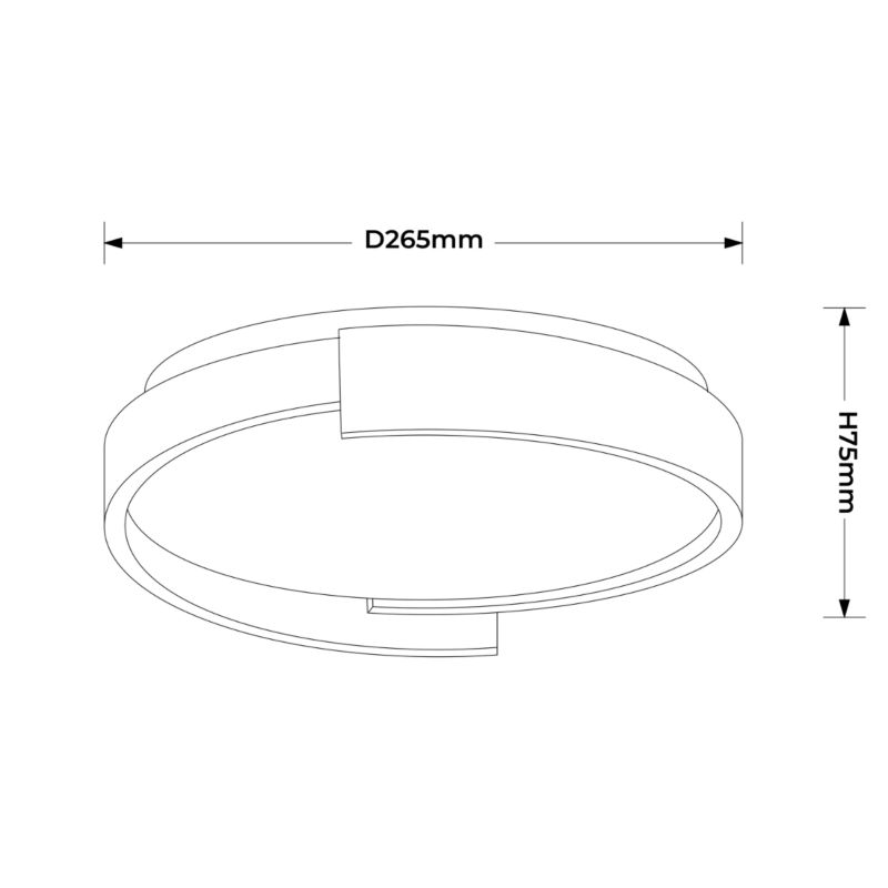 Plafon wycięcie Light Prestige HALO czarno-biały okrągły 27cm LED 15W Biały zmienny 3000-6000K 1654lm IP20 - 1 szt.