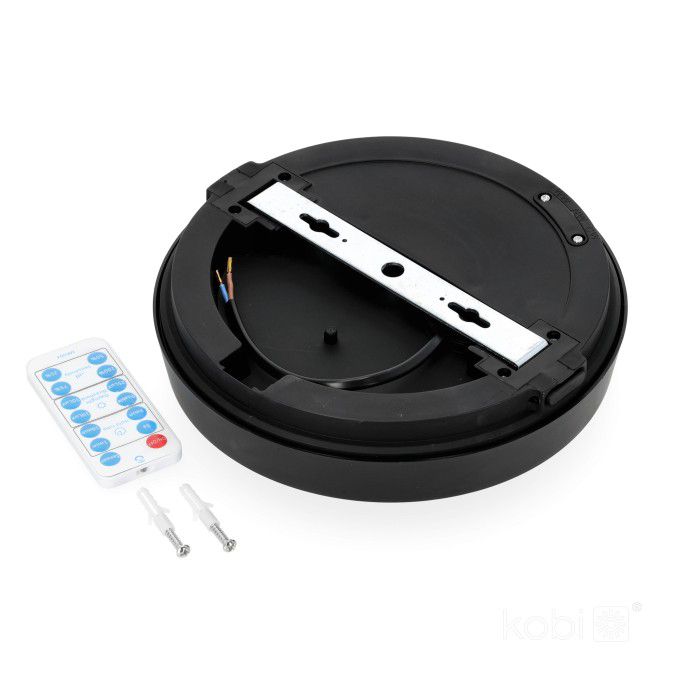 Plafon z czujnikiem ruchu LED 12W Kobi 3cct IP65 czarny 1szt.