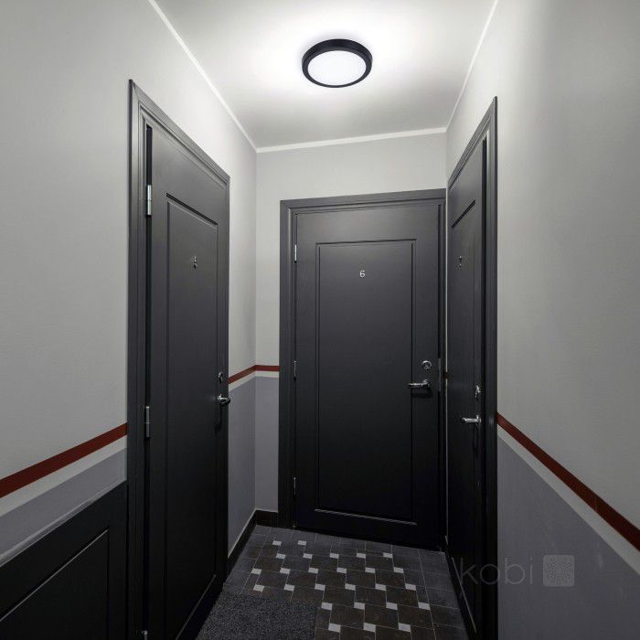 Plafon z czujnikiem ruchu LED 18W Kobi 3cct IP65 czarny 1szt.