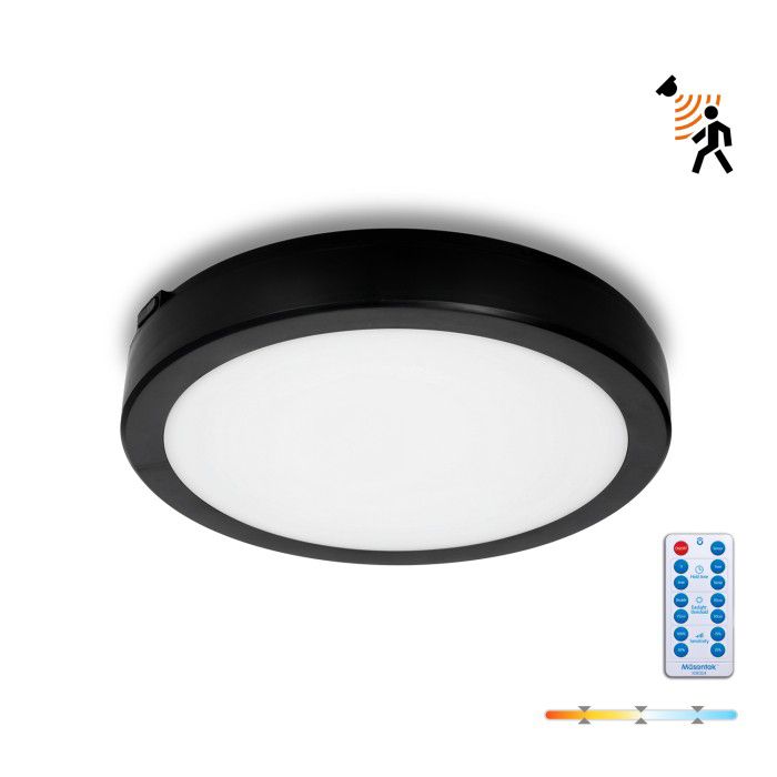 Plafon z czujnikiem ruchu LED 24W Kobi 3cct IP65 czarny 1szt.