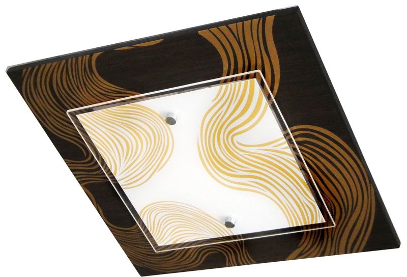 Plafon złoty wzór Candellux Morena kwadratowy 40 cm czarno-złoty 2xE27x60W IP20 - 1 szt.
