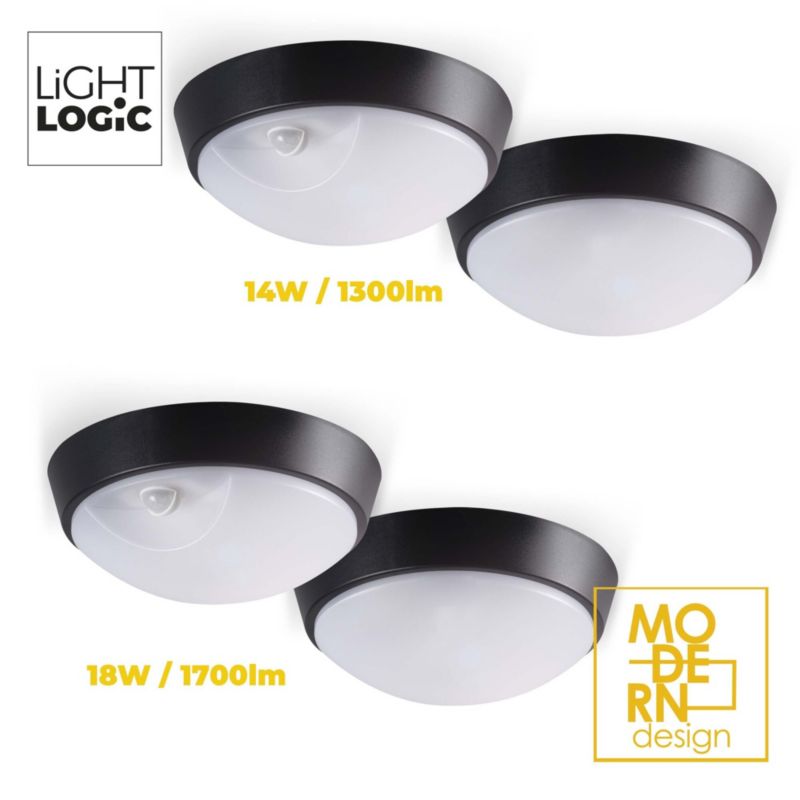 Plafoniera LED LightLogic LL CHAO 18W-B 66309 okrągła czarna 21cm IP65 1700lm  1 szt.