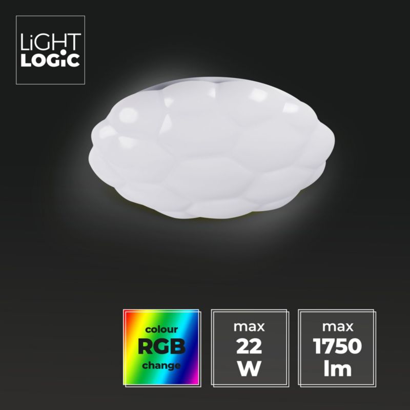 Plafoniera LED LightLogic LL DHAM RGB CCT 66454  natynkowy lampa sufitowa pilot 1 szt.