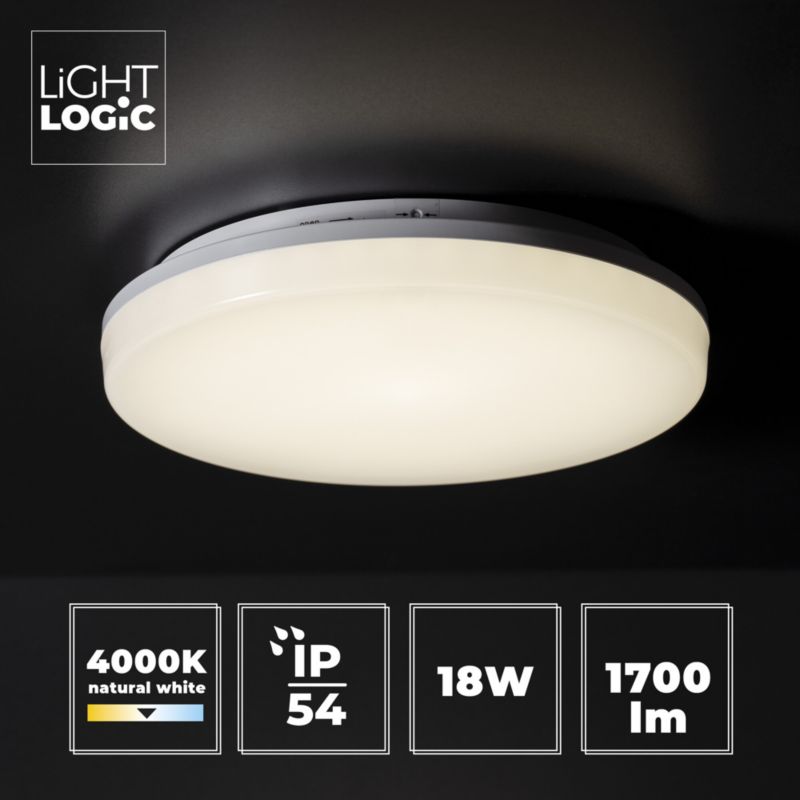 Plafoniera LED LightLogic LL KETI LED 18W-NW-O 30606 biała okrągła 1700 lm sufitowa 1 szt.