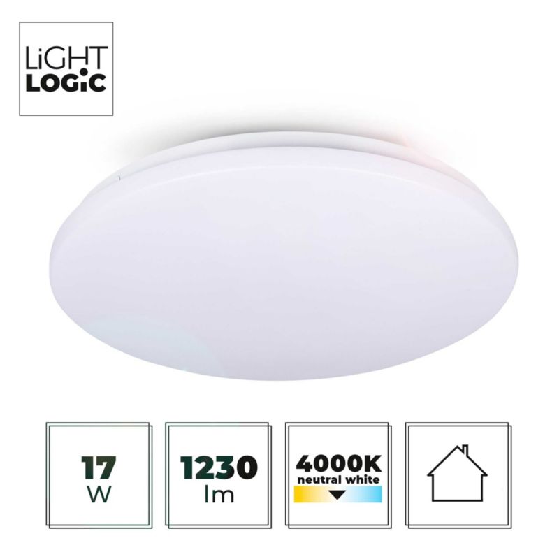 Plafoniera LED LightLogic LL PLAFON 01 17W 66050  klosz bezcieniowa , natynkowa 1 szt.