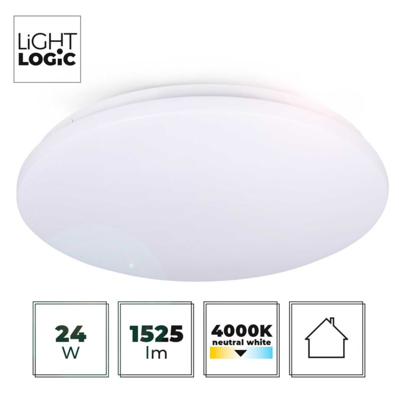 Plafoniera LED LightLogic LL PLAFON 01 24W 66051 klosz ,bezcieniowa sufitowa, natynkowa 1 szt.