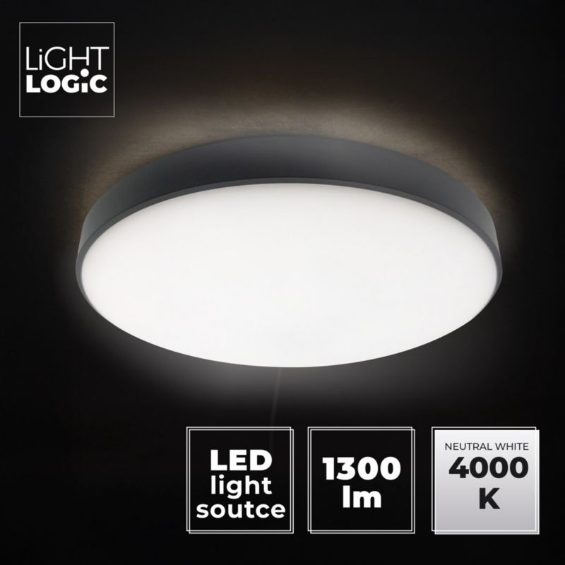 Plafoniera LED LL NORIK 18W B 66728 LightLogic plafon czarny IP44 natynkowy sufitowy 1 szt.