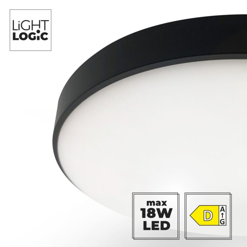 Plafoniera LED LL NORIK 18W B 66728 LightLogic plafon czarny IP44 natynkowy sufitowy 1 szt.