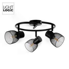 Plafoniera LightLogic LL COTE PLAFON 3xE14 66214  potrójna regulacja 7W czarna do LED 1 szt.