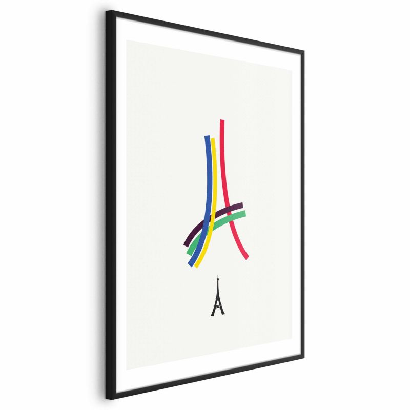 Plakat Artgeist Abstrakcyjna Wieża Eiffla 40x60 cm z ramą czarną 1 szt