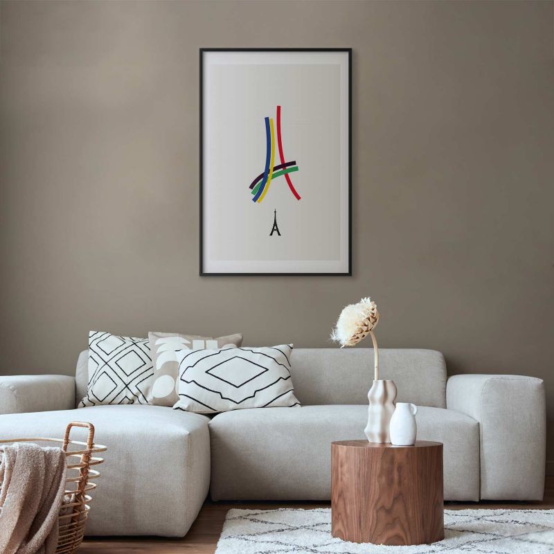 Plakat Artgeist Abstrakcyjna Wieża Eiffla 40x60 cm z ramą czarną 1 szt