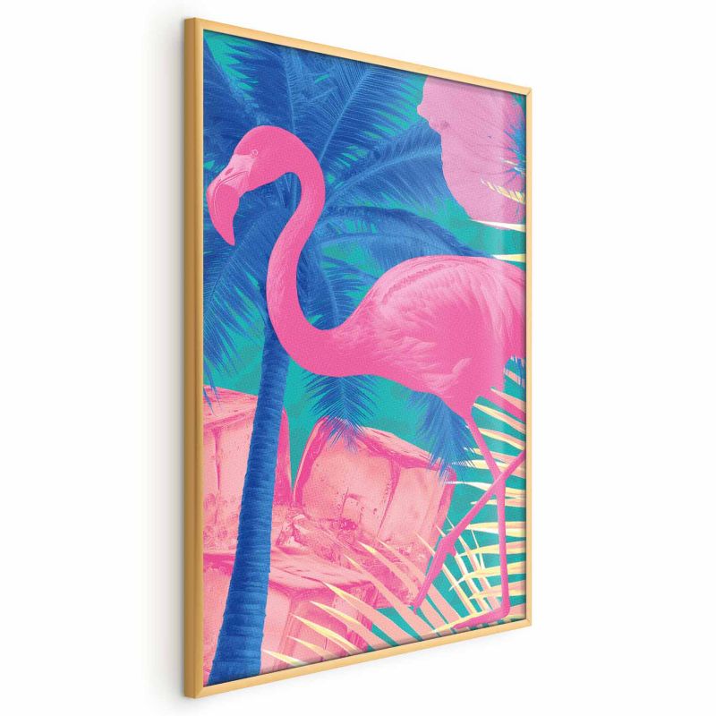 Plakat Artgeist Abstrakcyjny Flaming 60x90 cm z ramą złotą 1 szt